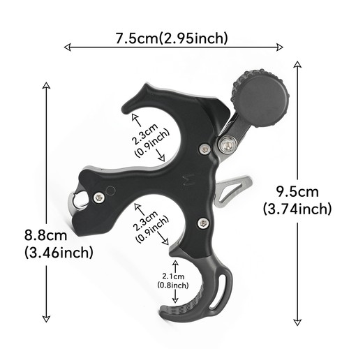 Bogenschießen Bogen Auslösehilfe Daumen 3/4 Finger verstellbar Compoundbogen Jagd RH LH - Bild 9 von 17