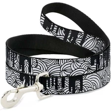Dog Leash Doodle1/Paint Drips White/Black