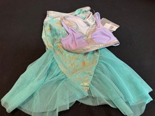 Disney Parks The Little Mermaid Girls 3-Piece Swimsuit Set Tail Skirt Sz 4 NWT
