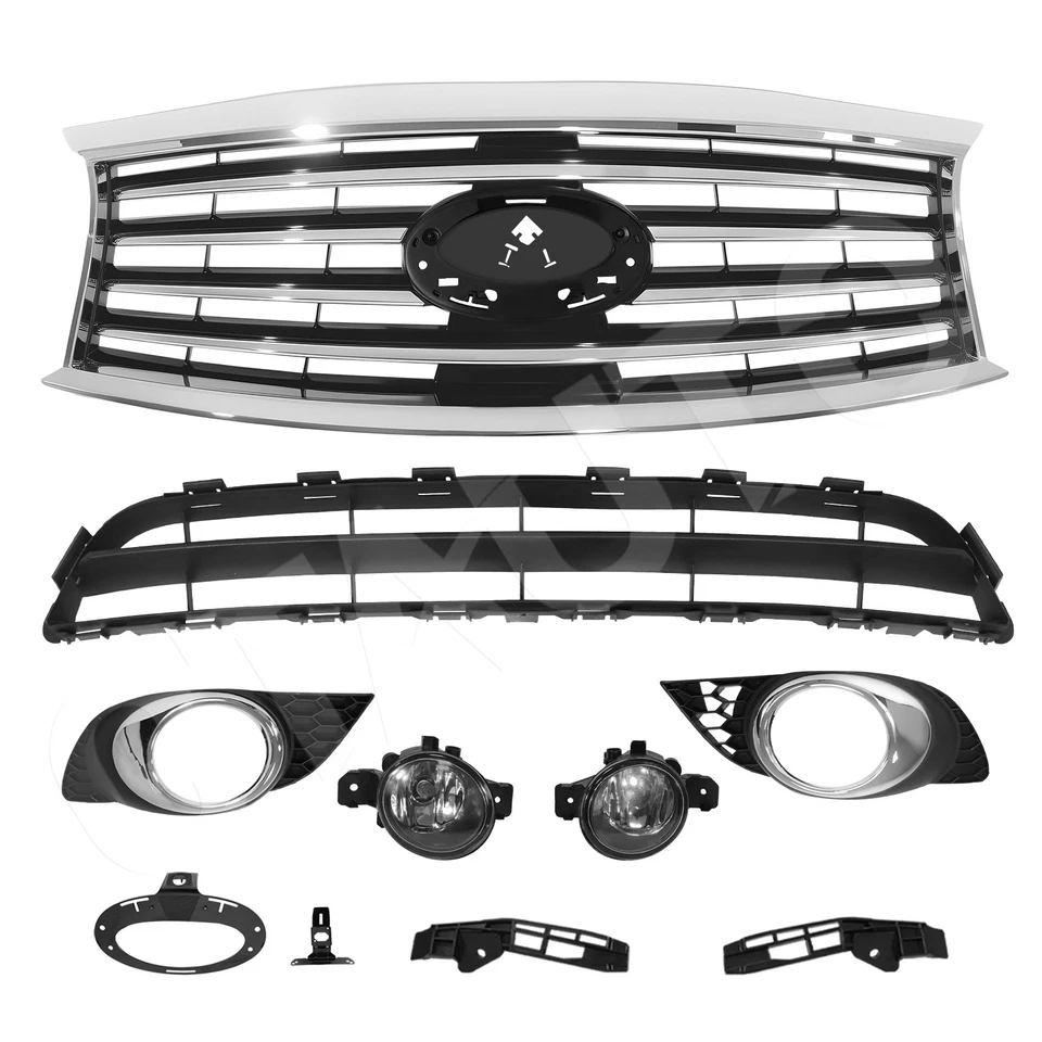 For 2014-2015 Infiniti QX60 2013 JX35 Front Upper Lower Bumper Grille Fog Lights Foto 2 de 4