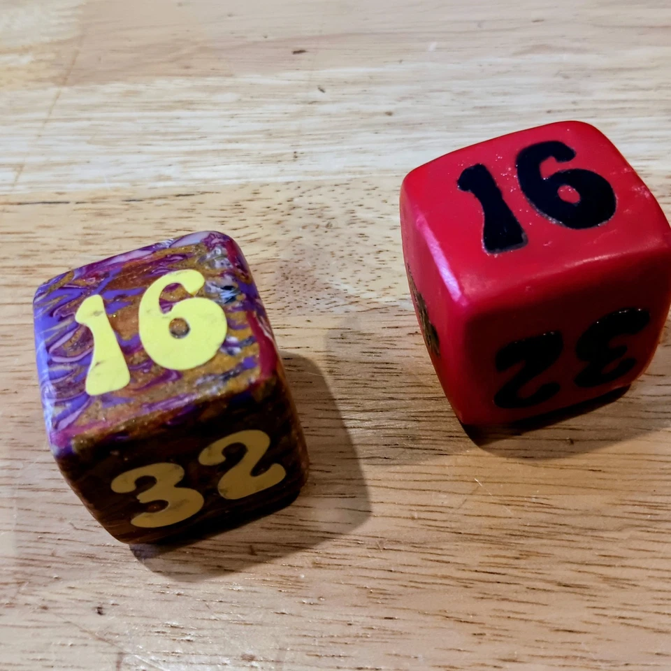 Lote de 2 cubos dobles de arcilla artística de 1 3/8 pulgadas - púrpura y rojo, ¡bonito! Foto 3 de 4