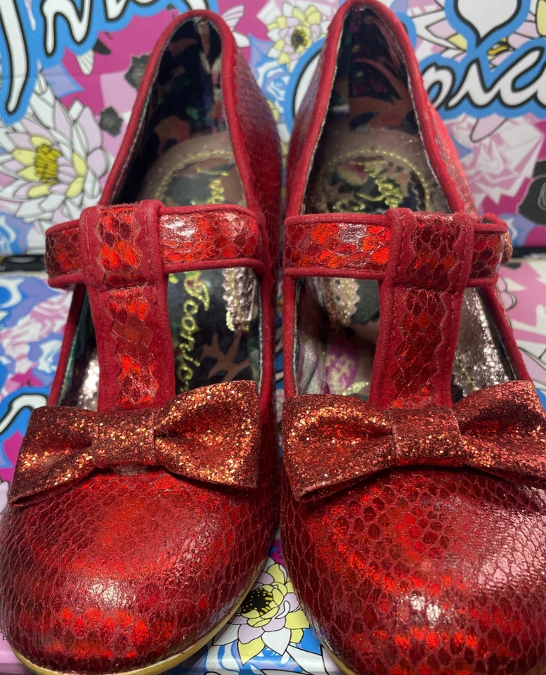 IRREGULAR CHOICE SHOES UK 4 EU 37 RED/ LAZY RIVER / VGC CONDITION & BOXED (004) - Image 4 of 4
