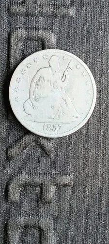 1857 SEATED LIBERTY HALF DOLLAR, G/VG DETAILS