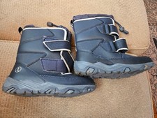 Lands End Kids Black Insulated Winter Snow Boots Flurry Fleece Boy Girl Sz 13