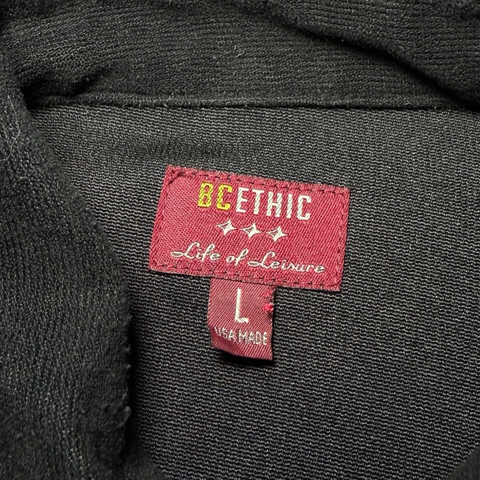 Vintage 90s BC Ethic Black Short Sleeve Button Up Shirt - Image 3 of 4
