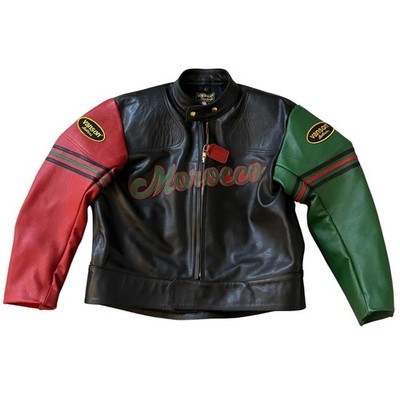 Van son Cowhide Leathers Manx Motorcycle Jacket French Mon Tana Collaboration