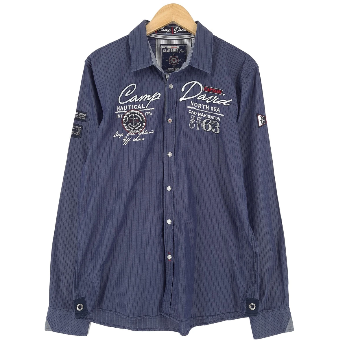 Camp David Spiershirt voor heren, dip dye met uitbrandereffecten