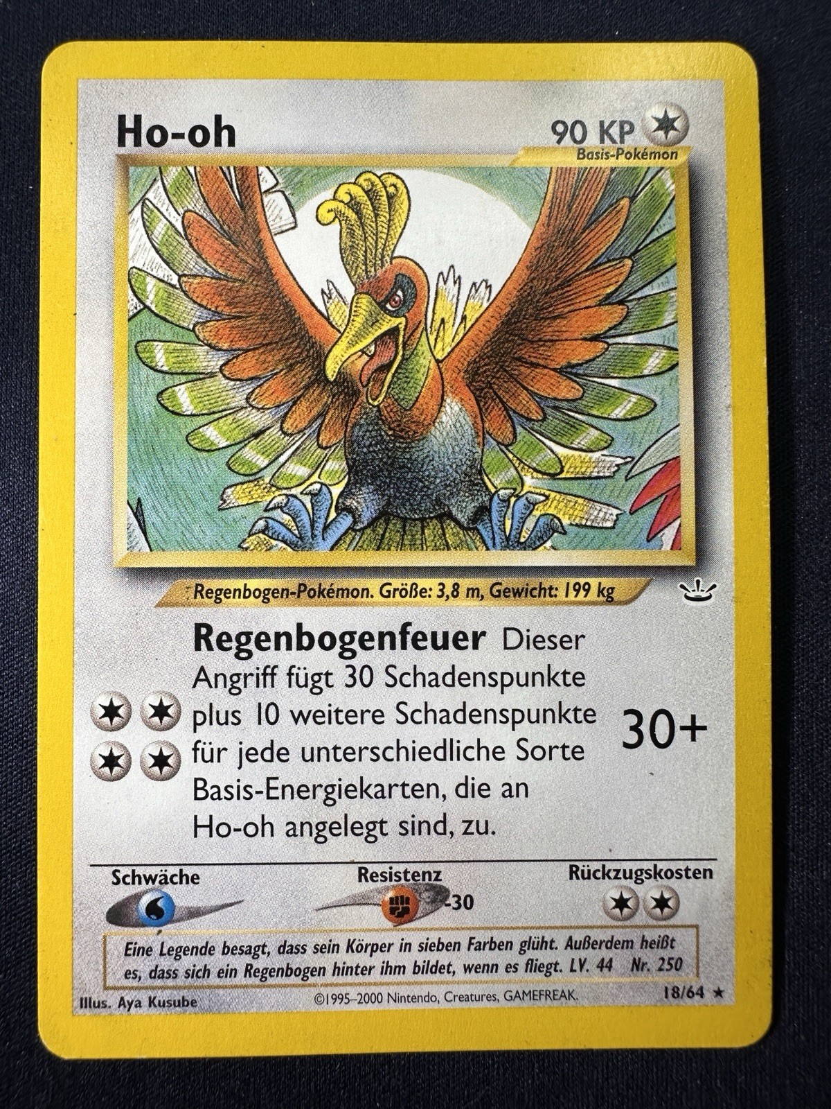 Pokemon German Ho-oh Neo Revelation Rare #18/64 LP TCG Nintendo WOTC B
