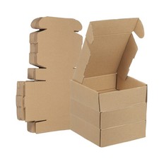 6 x 6 x 2 Inch Shipping Boxes, 30 Pcs Hard Corrugated Cardboard Box, Brown