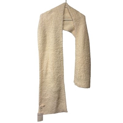 Malibu Luxxe Ivory Feather Yarn Scarf New With Tags Fuzzy Soft Plush Wrap