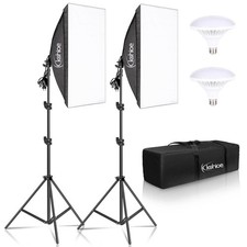 20"x27" Softbox Photography Lighting Continuous Photo Studio Equipment Kit Black