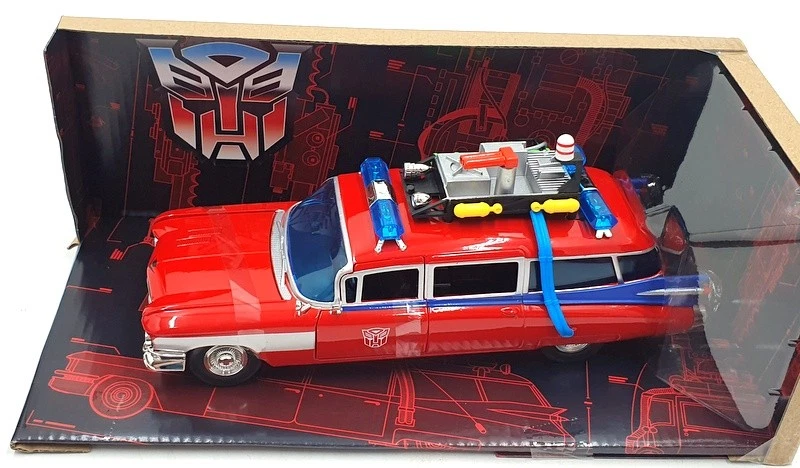 Jada Escala 1/24 Diecast 35466 - Transformers Ghostbusters Ecto-1 - Rojo Foto 4 de 4