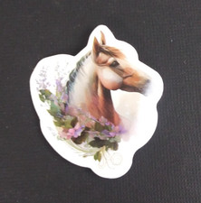 Beautiful Wild Stallion Horses Sticker 1.75" x 1.5" AB