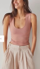 NWT Intimately Free People Clean Lines Muscle Cami Copper Rose Sz XS/S Lining