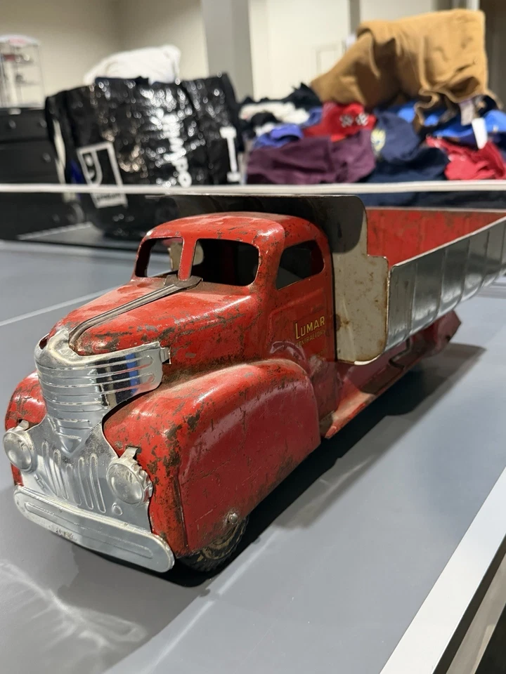 Camión de volteo de grava vintage años 40-50 hecho en EE. UU. Marx Lumar Contractors ¡¡Como nuevo!!! Foto 3 de 4