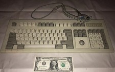 Vtg UNTESTED Identity Computer Keyboard IBM 5 Pin Serial UNIQUE Track Ball Mouse
