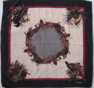 Foulard Carré En Soie 100% - Vintage Made In Italy - 85 X 88 Cm - Tons Bleu Et Vert