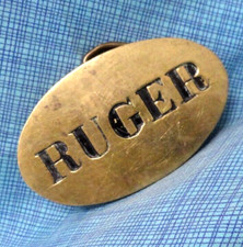 Ruger Firearms Promo Belt Buckle Solid Brass Vintage 70s Taiwan     .TAZ289