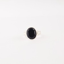 Black Onyx Gemstone 925 Sterling Silver Jewelry Pretty Statement Ring For Mother
