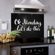 Glass Splashback Kitchen Tile Cooker Panel ANY SIZE Sweet Home Inspiration Quote