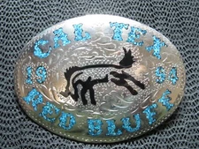 CAL TEX RIDER 1994 RED BLUFF TURQUOISE BIKER BELT BUCKLE! VINTAGE! J TEDDER!