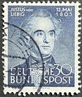 Germany, Bundesrepublik Deutschland, Justus von Liebig, Scott 695, Used, F-VF — photo 1