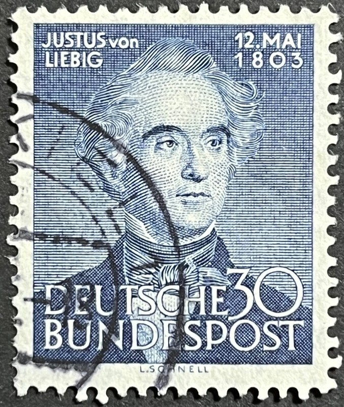 Germany, Bundesrepublik Deutschland, Justus von Liebig, Scott 695, Used, F-VF