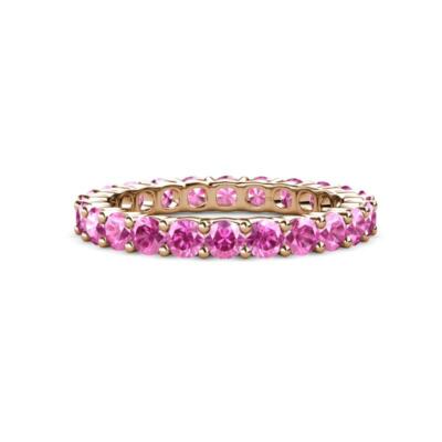 TriJewels Pink Sapphire Common Prong Women Eternity Ring 14K Gold JP:173445