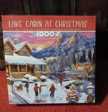Ceaco  Lake Cabin at Christmas  Ceaco Winter Skating - 1000 Piece Jigsaw Puzzles