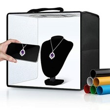 PHOTO STUDIO LIGHT BOX Dimmable Shooting Tent with LED Lights Backdrops GLENDAN