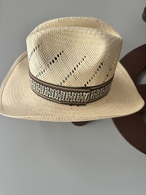 Chapeau De Cow-boy Vintage En Paille – Eddy Bros Ranchman – Taille Unique – Fabriqué Aux USA