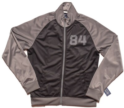 American Rag Mens Black Gray Soft Lined Comfort Track Jacket Large