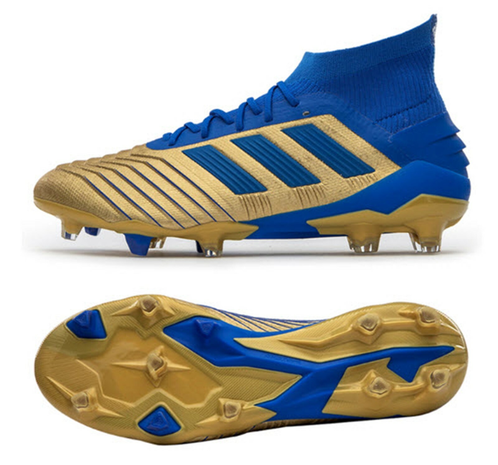 Adidas Men Predator 19.1 FG Cleats Gold Blue Soccer Football Boot Spike  F35608 | eBay