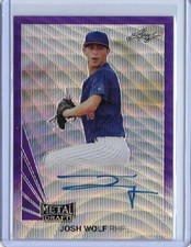 2019 Leaf Metal JOSH WOLF Throwback Purple Wave Prismatic Auto RC 6/15 Cleveland