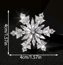 snowflake Pin Christmas Brooch jewelry NEW Free Ship 1.6 inch