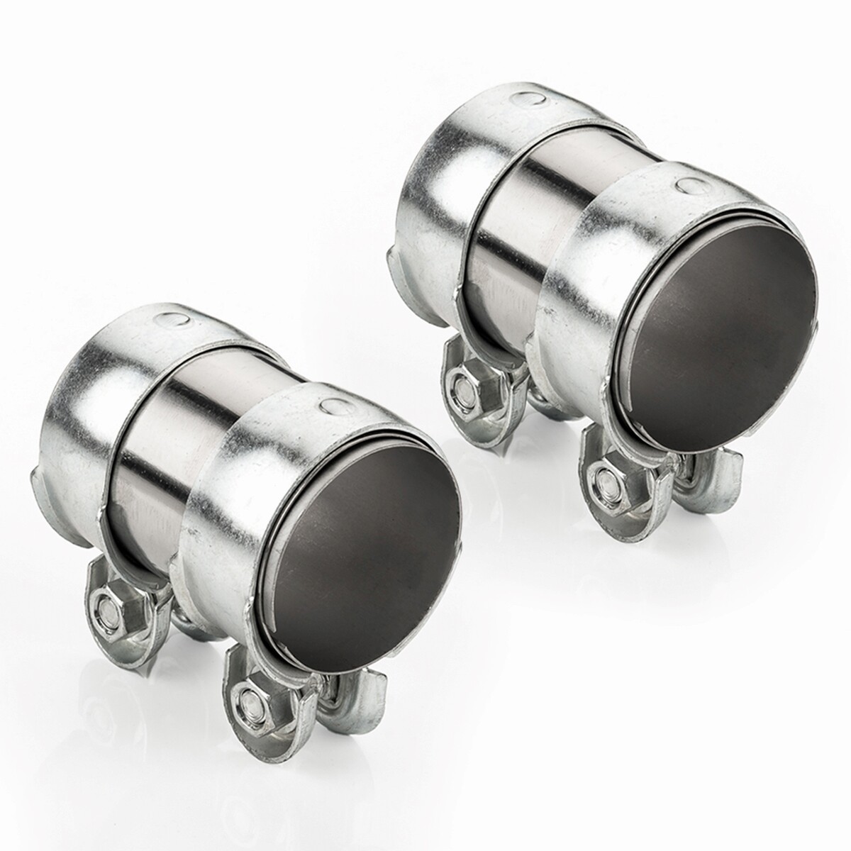 2x Double Clamp Pipe Connector Exhaust Ø 60x95mm for Volvo C30 C70 S40 S60 S80