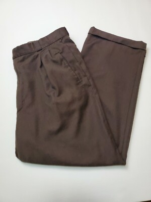 Zanella Men's Dress Pants 36x28 Cuffed Dark Brown