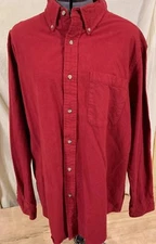 MEN'S FIELD GEAR FLANNEL SHIRT SIZE  L RED  OUTDOOR SPORT HUNTING COTTON POCKET