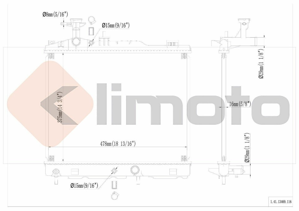 New Radiator 13469 for Mitsubishi Mirage 2014-2015 1.2 L3 793150534746 ...