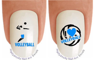 Nail Art 3016 SPORTS Volleyball #2 Royal Blue WaterSlide Nail Decals Transfers