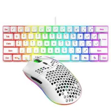 HXSJ 61 keys V700 RGB luminous mechanical feel keyboard and mouse combos gaming