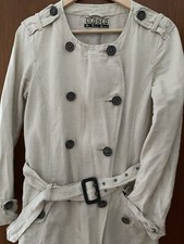 CLOSED Leinen Mantel Trenchcoat Übergangsmantel S 36 Cardigan Parka Trench NeuW.