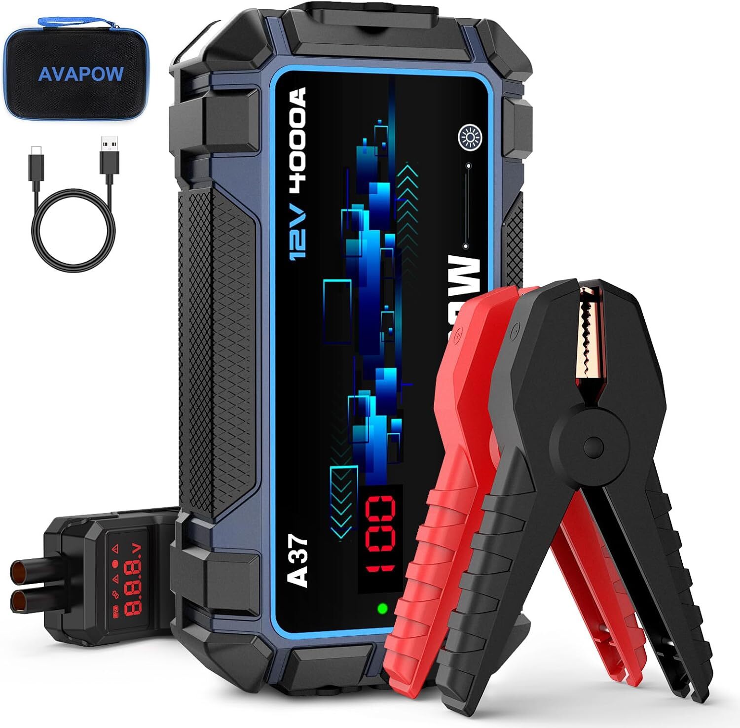 AVAPOW Jump Starter Car Battery 4000A Peak,Portable Starters for Up to...