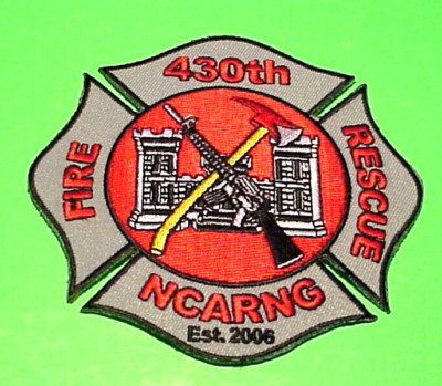 NCARNG  NORTH CAROLINA AIR NATIONAL GUARD RESERVE 430th  NC  4''  FIRE DEPT PATCH