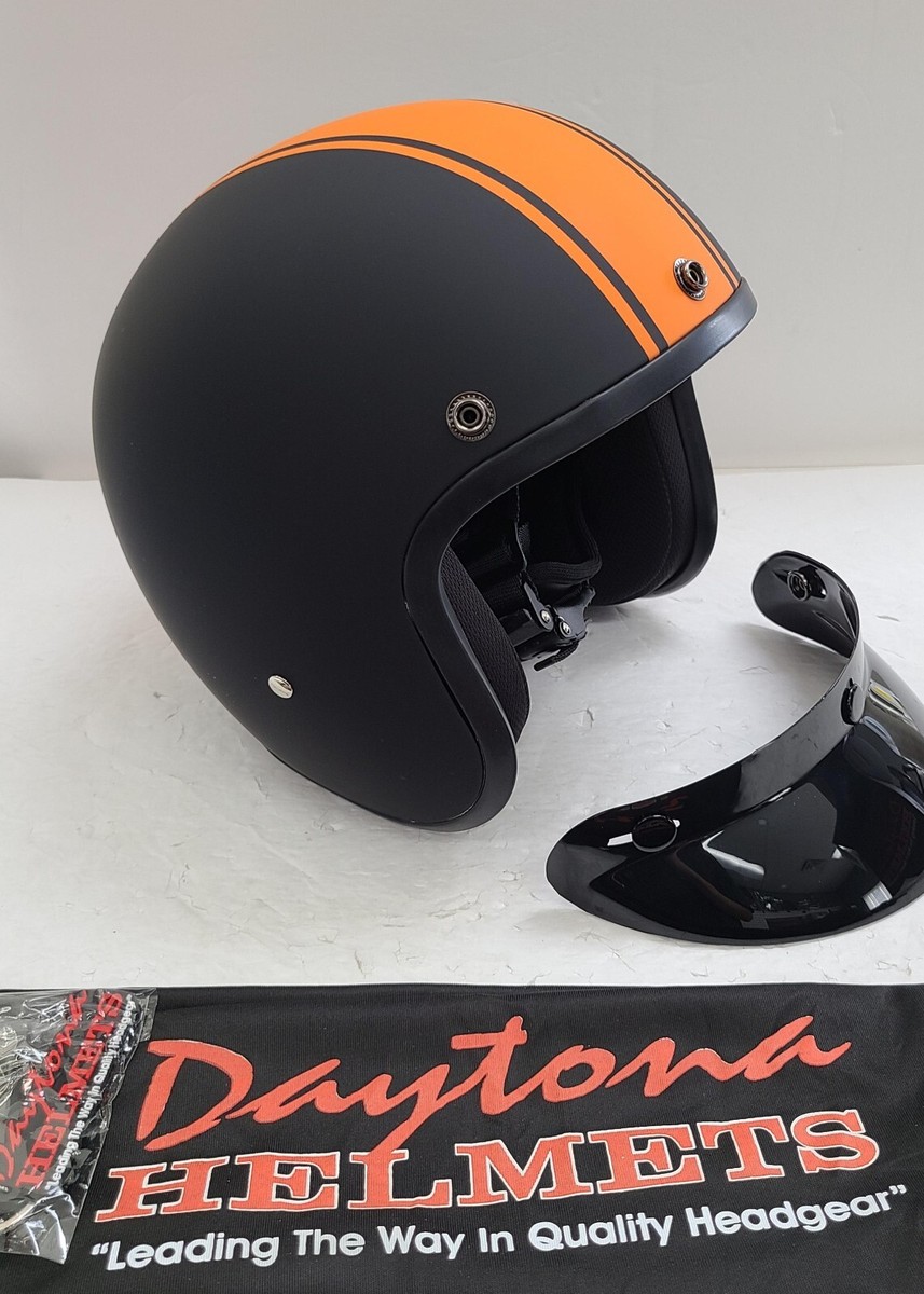 Dior スノーボードヘルメット マットブラック/オレンジ Daytona CRUISER ORANGE PIN-STRIPE DOT Motorcycle Helmet XS X-SMALL