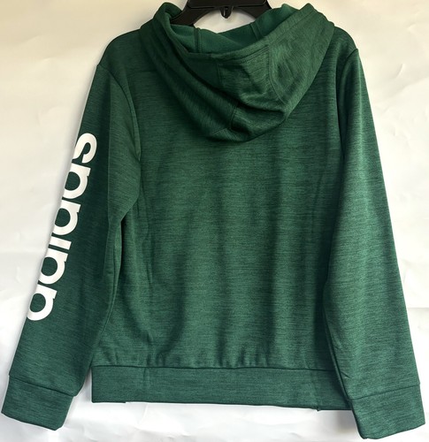 Adidas Youth Tech Fleece Pullover Hoodie Youth M (10-12) Green White Logo - Picture 3 of 3