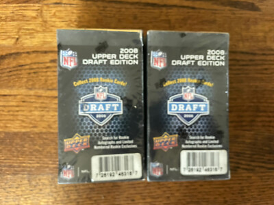 Lot Of 2 2008 Factory Sealed Upper Deck Draft Football NFL Blaster Boxes
