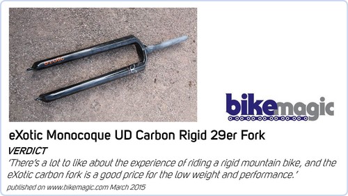 White eXotic Rigid Carbon 26 Inch Mountain Bike Fork, Post Mount Disc 42.5cm - Picture 10 of 12