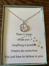 Unicorn Pendant necklace w/ love poem for your daughter And Loved One