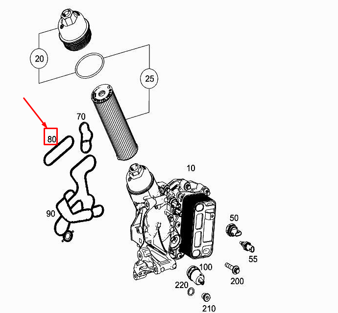 MERCEDES-BENZ S W222 Motorölfilter Formdichtung A6541840280